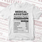 Funny Medical Assistant Nutrition Facts Editable Vector T-shirt Design in Ai Svg Png Files