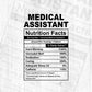 Funny Medical Assistant Nutrition Facts Editable Vector T-shirt Design in Ai Svg Png Files