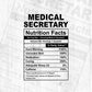 Funny Medical Secretary Nutrition Facts Editable Vector T-shirt Design in Ai Svg Png Files
