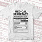 Funny Medical Secretary Nutrition Facts Editable Vector T-shirt Design in Ai Svg Png Files