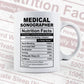 Funny Medical Sonographer Nutrition Facts Editable Vector T-shirt Design in Ai Svg Png Files