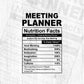 Funny Meeting Planner Nutrition Facts Editable Vector T-shirt Design in Ai Svg Png Files