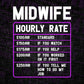 Funny Midwife Hourly Rate Editable Vector T shirt Design In Svg Png Printable Files