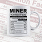 Funny Miner Nutrition Facts Editable Vector T-shirt Design in Ai Svg Png Files