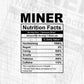 Funny Miner Nutrition Facts Editable Vector T-shirt Design in Ai Svg Png Files