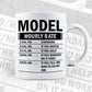 Funny Model Hourly Rate Editable Vector T-shirt Design in Ai Svg Files
