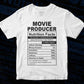 Funny Movie Producer Nutrition Facts Editable Vector T-shirt Design in Ai Svg Png Files