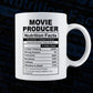 Funny Movie Producer Nutrition Facts Editable Vector T-shirt Design in Ai Svg Png Files