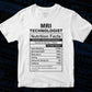Funny MRI Technologist Nutrition Facts Editable Vector T-shirt Design in Ai Svg Png Files