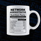 Funny Network Administrator Nutrition Facts Editable Vector T-shirt Design in Ai Svg Png Files