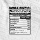Funny Nurse Midwife Nutrition Facts Editable Vector T-shirt Design in Ai Svg Png Files