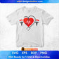 Funny Nursing Heartbeat Editable T shirt Design In Ai Svg Print Files