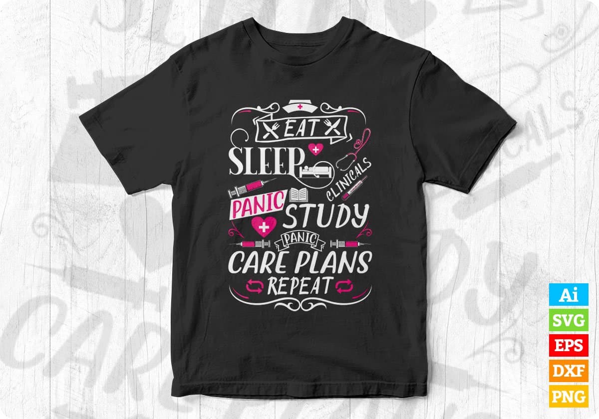 Funny Nursing Student Nurse Gift Idea Editable T shirt Design In Ai Svg Files