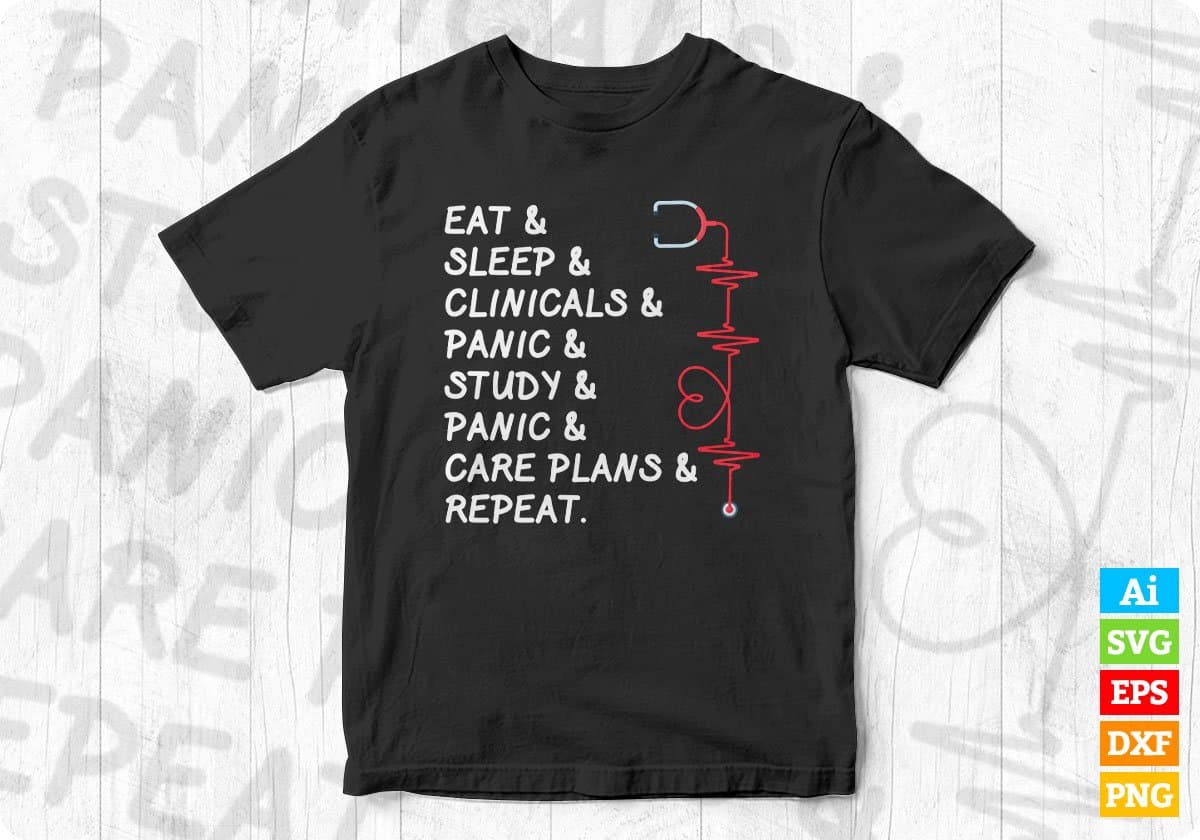 Funny Nursing Student Nurse Gift Idea Editable T shirt Design In Ai Svg Print Files