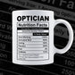 Funny Optician Nutrition Facts Editable Vector T-shirt Design in Ai Svg Png Files