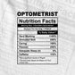 Funny Optometrist Nutrition Facts Editable Vector T-shirt Design in Ai Svg Png Files
