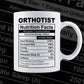 Funny Orthotist Nutrition Facts Editable Vector T-shirt Design in Ai Svg Png Files