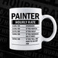 Funny Painter Hourly Rate Editable Vector T-shirt Design in Ai Svg Files