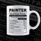 Funny Painter Nutrition Facts Editable Vector T-shirt Design in Ai Svg Png Files