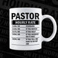 Funny Pastor Hourly Rate Editable Vector T-shirt Design in Ai Svg Files