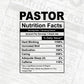 Funny Pastor Nutrition Facts Editable Vector T-shirt Design in Ai Svg Png Files
