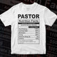 Funny Pastor Nutrition Facts Editable Vector T-shirt Design in Ai Svg Png Files