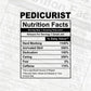 Funny Pedicurist Nutrition Facts Editable Vector T-shirt Design in Ai Svg Png Files