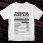 Funny Personal Card Aid Nutrition Facts Editable Vector T-shirt Design in Ai Svg Png Files
