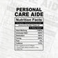 Funny Personal Card Aid Nutrition Facts Editable Vector T-shirt Design in Ai Svg Png Files