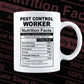 Funny Pest Control Worker Nutrition Facts Editable Vector T-shirt Design in Ai Svg Png Files