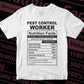 Funny Pest Control Worker Nutrition Facts Editable Vector T-shirt Design in Ai Svg Png Files