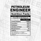 Funny Petroleum Engineer Nutrition Facts Editable Vector T-shirt Design in Ai Svg Png Files