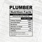 Funny Plumber Nutrition Facts Editable Vector T-shirt Design in Ai Svg Png Files