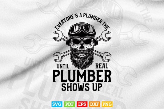 Funny Plumber Real Plumbing Skull Svg Png Cut Files.