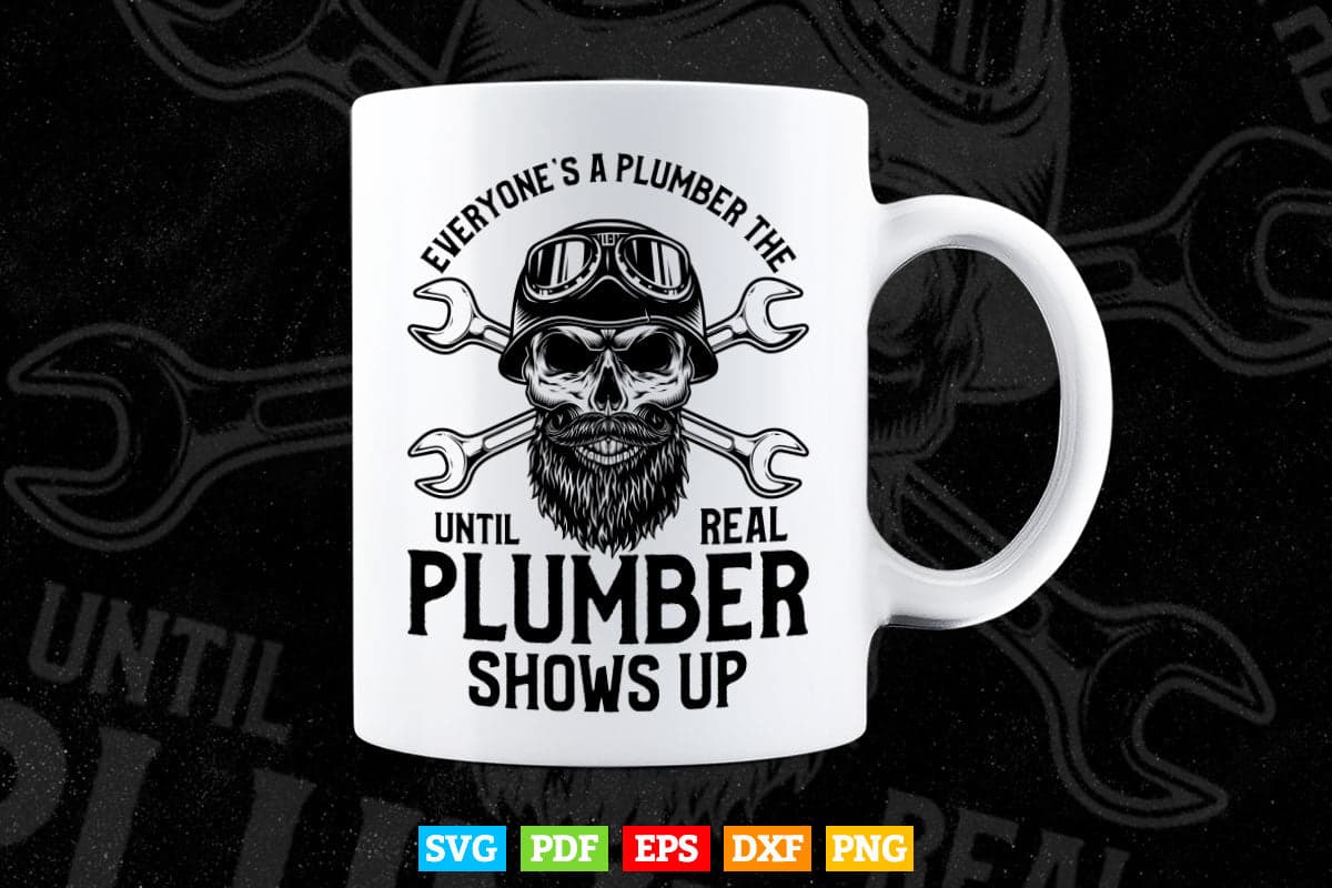 Funny Plumber Real Plumbing Skull Svg Png Cut Files.