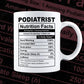 Funny Podiatrist Nutrition Facts Editable Vector T-shirt Design in Ai Svg Png Files