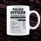 Funny Police Officer Nutrition Facts Editable Vector T-shirt Design in Ai Svg Png Files
