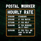 Funny Postal Worker Hourly Rate Editable Vector T shirt Design In Svg Png Printable Files