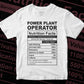 Funny Power Plant Operator Nutrition Facts Editable Vector T-shirt Design in Ai Svg Png Files