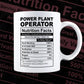 Funny Power Plant Operator Nutrition Facts Editable Vector T-shirt Design in Ai Svg Png Files