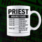Funny Priest Hourly Rate Editable Vector T-shirt Design in Ai Svg Files