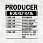 Funny Producer Hourly Rate Editable Vector T-shirt Design in Ai Svg Files