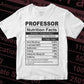 Funny Professional Nutrition Facts Editable Vector T-shirt Design in Ai Svg Png Files