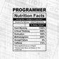 Funny Programmer Nutrition Facts Editable Vector T-shirt Design in Ai Svg Png Files
