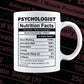 Funny Psychologist Nutrition Facts Editable Vector T-shirt Design in Ai Svg Png Files