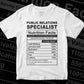 Funny Public Relations Specialist Facts Editable Vector T-shirt Design in Ai Svg Png Files