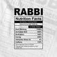 Funny Rabbi Nutrition Facts Editable Vector T-shirt Design in Ai Svg Png Files