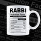 Funny Rabbi Nutrition Facts Editable Vector T-shirt Design in Ai Svg Png Files