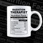 Funny Radiation Therapist Nutrition Facts Editable Vector T-shirt Design in Ai Svg Png Files