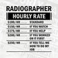 Funny Radiographer Hourly Rate Editable Vector T-shirt Design in Ai Svg Files